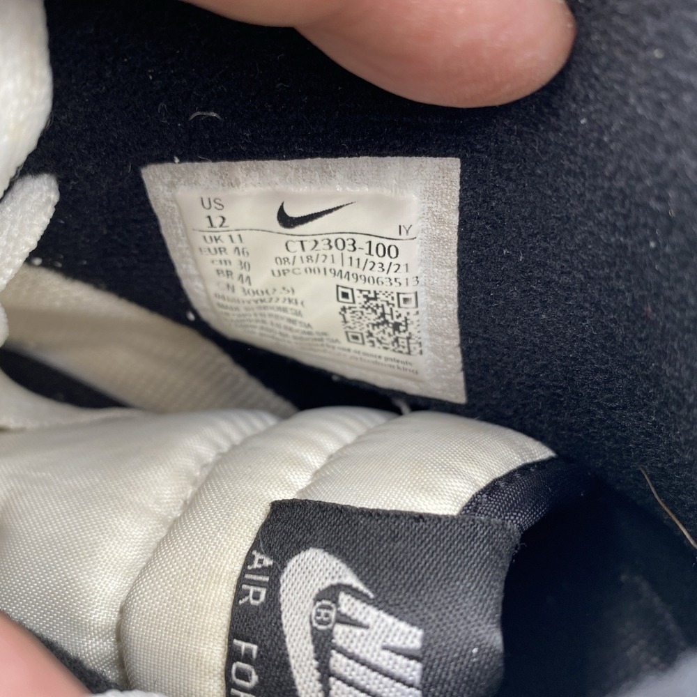 Nike Air Force 1 High '07 White Black Leather Sneakers Men's Size 12 CT2303-100 - Picture 8 of 8